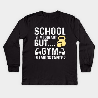 Funny new gym business female owner christmas gym teacher Kids Long Sleeve T-Shirt